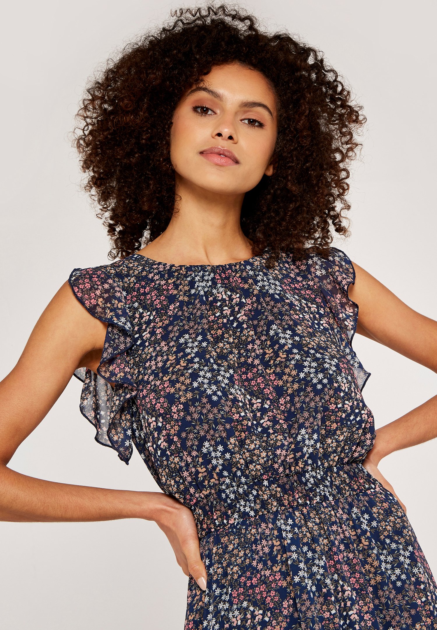 Apricot kleid dunkelblau Clearance